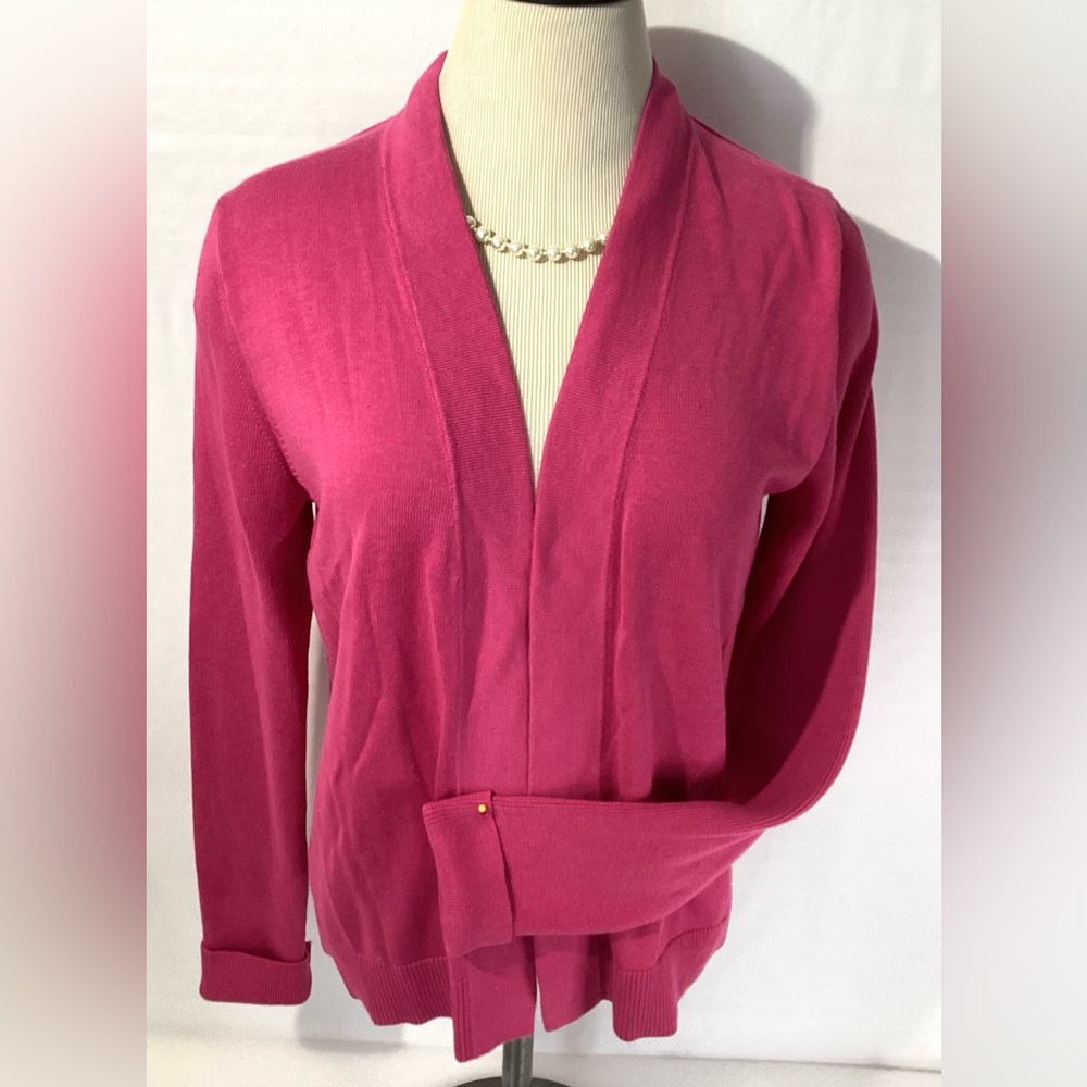 Banana Republic Cardigan Size L Color Fuchsia Long Sleeve No Closure Knit